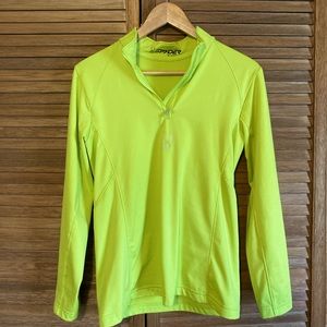 Spyder neon green athletic quarter zip jacket
